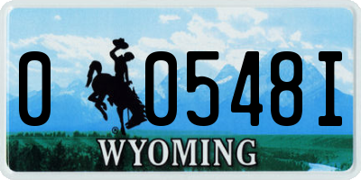 WY license plate 00548I