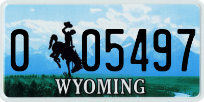 WY license plate 005497