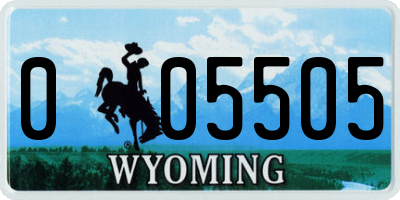 WY license plate 005505