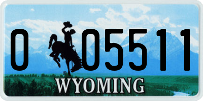 WY license plate 005511