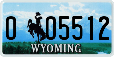 WY license plate 005512