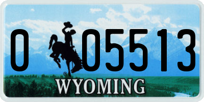 WY license plate 005513