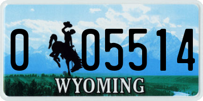 WY license plate 005514