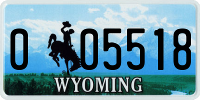 WY license plate 005518