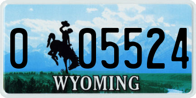 WY license plate 005524