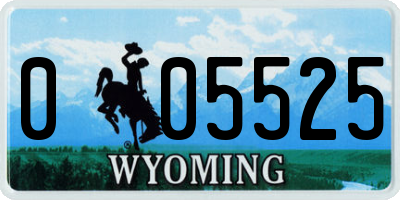 WY license plate 005525