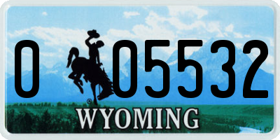 WY license plate 005532