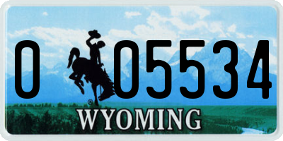 WY license plate 005534