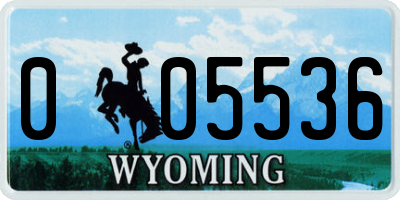 WY license plate 005536