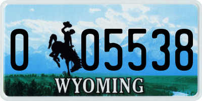 WY license plate 005538