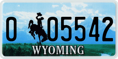 WY license plate 005542