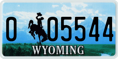 WY license plate 005544