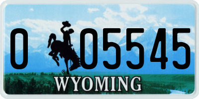 WY license plate 005545