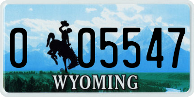 WY license plate 005547