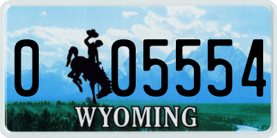 WY license plate 005554