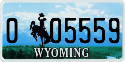 WY license plate 005559