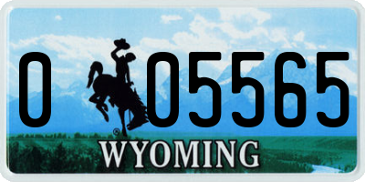 WY license plate 005565