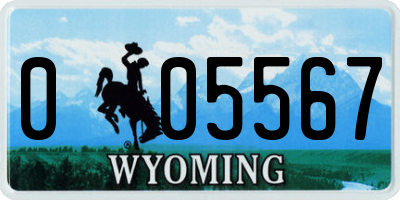 WY license plate 005567