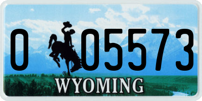 WY license plate 005573