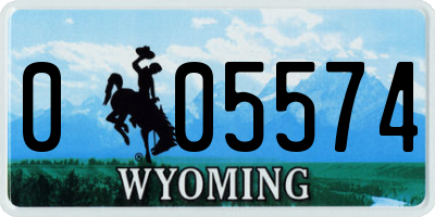 WY license plate 005574