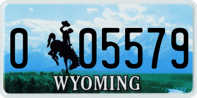 WY license plate 005579