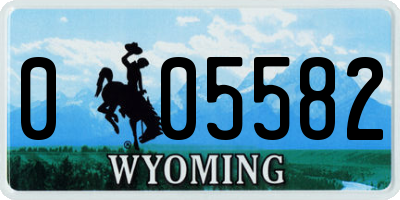 WY license plate 005582