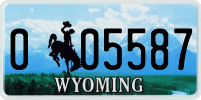 WY license plate 005587