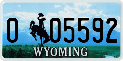 WY license plate 005592