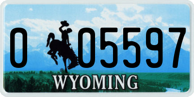 WY license plate 005597