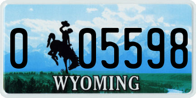 WY license plate 005598