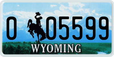 WY license plate 005599