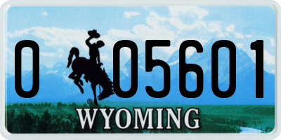 WY license plate 005601