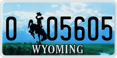 WY license plate 005605