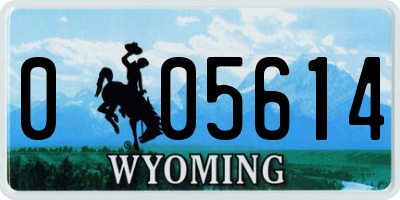 WY license plate 005614