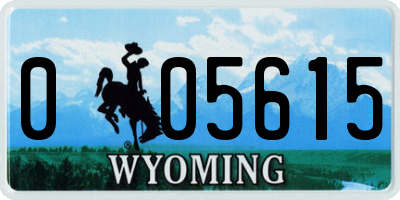 WY license plate 005615