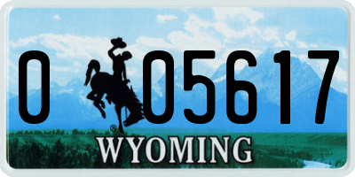 WY license plate 005617