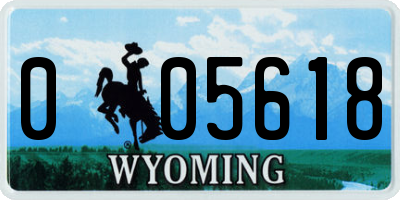 WY license plate 005618