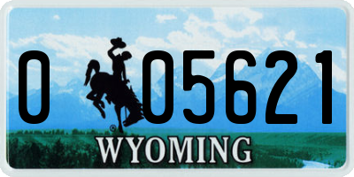 WY license plate 005621