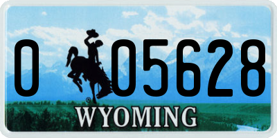 WY license plate 005628