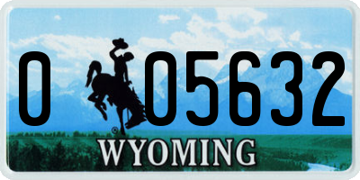 WY license plate 005632