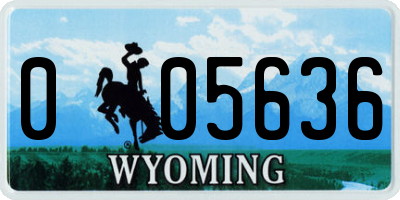 WY license plate 005636