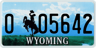 WY license plate 005642