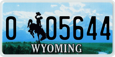 WY license plate 005644