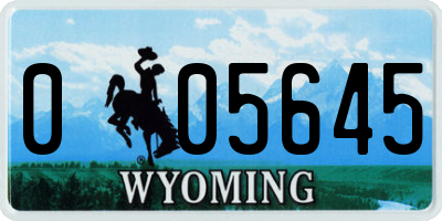 WY license plate 005645