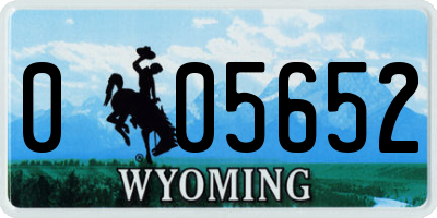 WY license plate 005652