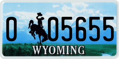 WY license plate 005655