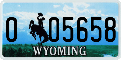 WY license plate 005658