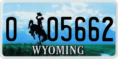 WY license plate 005662