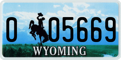 WY license plate 005669