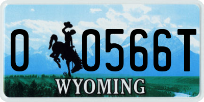 WY license plate 00566T